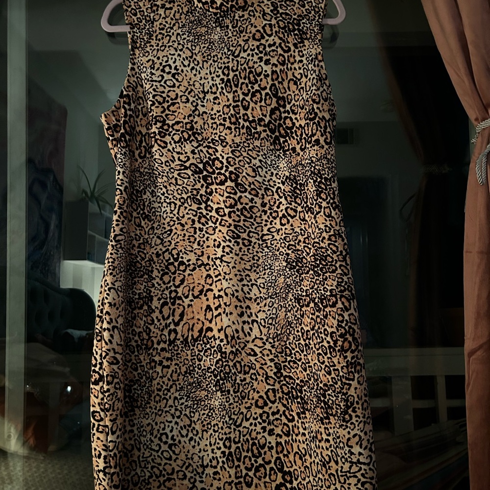Leopard Print Sleeveless Dress